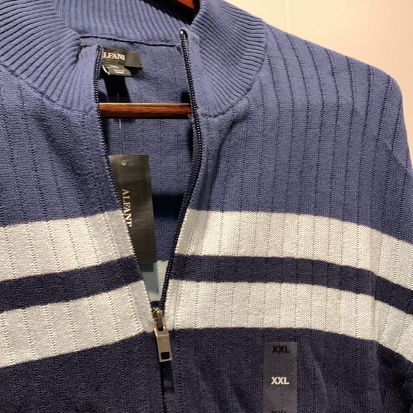 Alfani XXL Full Zip Knit Sweater in Blue - Picture 3 of 8